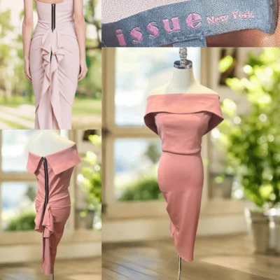 ВЫПУСК Нью-Йорк с плеча оборки назад открытый молнии платье размер S - Изображение 1 из 4