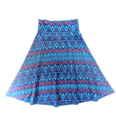 Falda LuLaRoe Tejida Azul Talla S Hasta la Rodilla Rayas Multicolor Foto 1 de 4