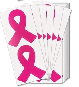 4 calcomanías de cinta rosa, concientización oficial sobre el cáncer de mama, pegatinas troqueladas de calidad - Imagen 1 de 6