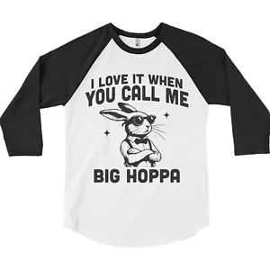 Hip Hop Bunny Shirt Kids Easter Shirt Big Hoppa tee Easter Rabbit Boys Girls Tee - Picture 1 of 6