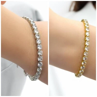 Solitaire Tennis Bracelet for Women Zirconia Everyday Jewellery Gift For Her UK - Image 1 of 4