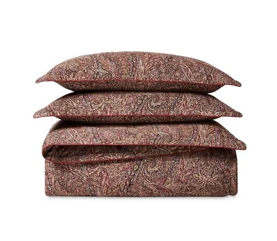 RALPH LAUREN Hallie Duvet Cover 3 Pc.Set Full/Queen Cotton Clay Tan Multi $300 - Image 1 of 4