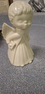Weihnachten küssender Engel Mädchen 6 Zoll Figur Skulptur Vintage - Bild 1 von 3