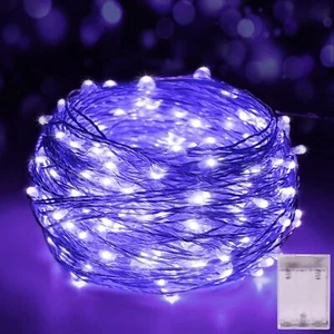 Led Fairy Lights Battery Operated 16.4FT LED UV Black Lights Flexible Blacklig - Picture 1 of 7