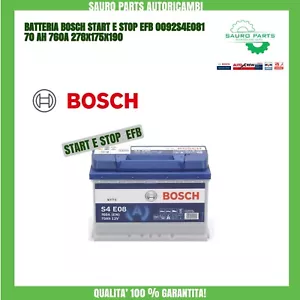 BATTERIA AUTO BOSCH S4E08 START E STOP EFB 0092S4E081 70 AH 760A 278x175x190 - Foto 1 di 6