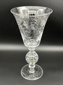 Antique PAIRPOINT Cut Glass BARRINGTON 11 3/4" Chalice Vase w/ Bubble Ball Stem - Picture 1 of 19