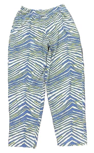 VTG ZUBAZ Sweatpants Men's Size M Retro Animal Print Gym Blue Yellow - Picture 1 of 11
