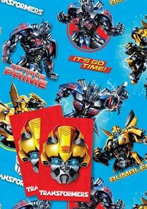 Transformers wrapping paper - Gift Wrap 2 sheets 49cm x 70cm Transformer - Picture 1 of 2