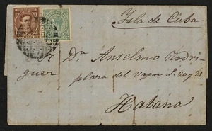 1877 SPANIEN BRIEF NACH SPANISCH WI GANZER TOLEDO EXPERIMENTELLER STEMPEL KAXII 30Pta A2A - Bild 1 von 6