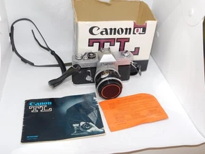 Cámara fotográfica Canon TL QL vintage SLR 35 mm con lente Canon de 50 mm 116436 - Imagen 1 de 5
