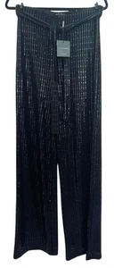 JLuxlable Sequined Woman’s Pants Sz Lg Black Lined Special Event Party Festival - Picture 1 of 10