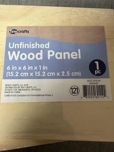 Tiny Crafts 10 Unfinished Wood Panels 6”x6”x1” Arts Crafts Design Decoupage - Picture 1 of 4