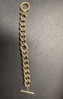 Victoria's Secret Goldtone Chunky Chain Link Angel Wings Signed Bracelet - Image 1 of 4