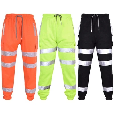 A2Z Alta Visibilità Sicuro Lavoro Riflettente Pantaloni Hi Vis Cargo da Uomo - Immagine 1 di 2