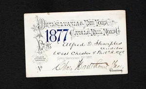 1877 Pennsylvania & New York Canal & Railroad Train Pass - Picture 1 of 2