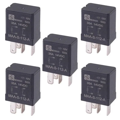5x 12V Micro Automotive Relay 30A 4-Pin SPNO Auto Car - Image 1 of 3