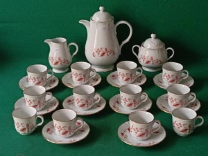 SERVIZIO DA CAFFÈ VINTAGE x 10 PORCELLANA FLOREALE RICHARD GINORI ANNI '70. CJ86 - Foto 1 di 15