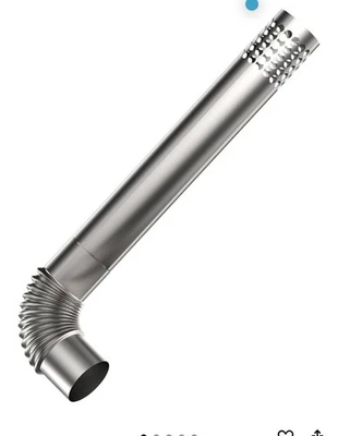 4” OD STAINLESS Steel Vent Pipe Kit includes 3 inch elbow 19.7” Horizontal - Image 1 of 4