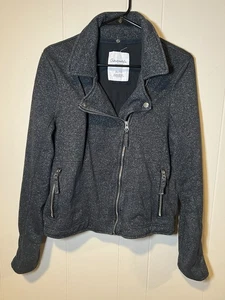 Aeropostale Damenjacke schwarz schimmernd Moto Style Größe XL - Bild 1 von 10