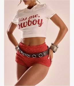 Pantalones Cortos Para Mujer Floral Encaje Cintura Caída Medianos Redwood Western Rodeo Vaquero - Imagen 1 de 8