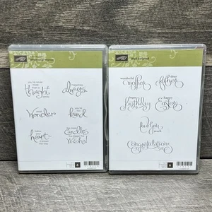 Stampin' Up! Well Scripted 118601 & Whimsical Words 119119 Rubber Cling Stamps - Picture 1 of 7