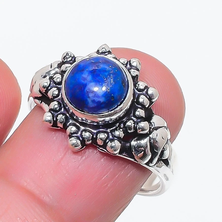 Lapis Lazuli Gemstone Handmade 925 Sterling Silver All Size Ring For Gift - Image 1 of 1