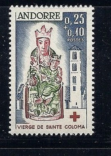 FRENCH ANDORRA 1964 Semi-Postal Scott B1 VF MLH - Image 1 of 1