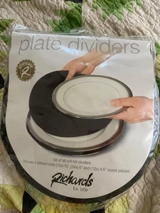 Richards Felt Plate Dividers Set of 48 Separators Fine China Protectors 3 sizes - Picture 1 of 3