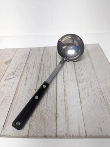 Vintage Ekco Forge Ladle Stainless Steel Black Handle Brass Rivets 11" - Picture 1 of 6