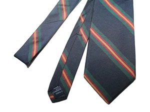 Lands End Silk Striped Tie Blue Green red Ivy Style preppy Academia 3.25 - Picture 1 of 3