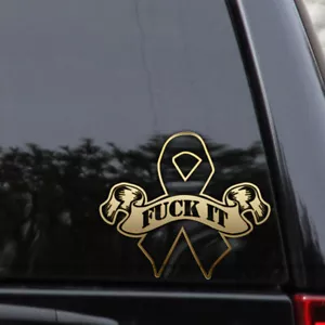 FUCK-IT Cancer Awareness Ribbon Vinyl Decal Sticker - Bild 1 von 2