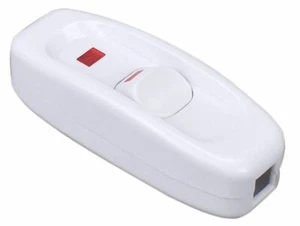 NEW 240V 10A Inline ON/OFF Button Table Lamps Desk Light Cord Cable Switch-White - Picture 1 of 5