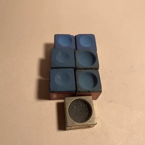 Vintage Master & Tweeter Pool Billiard Chalk -   Blue Cube 6 Count - Picture 1 of 3