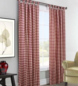 Cortina de pestaña oscura RED CHECK 160x84 $219 - Imagen 1 de 3