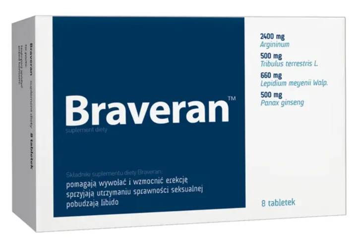 Braveran Potenzpillen für Männer 8 Tabletten von Aflofarm