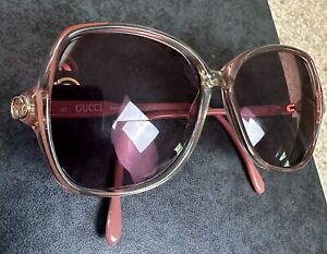 Vtg Gucci GG 2103 Oversize Pink Rectangular Eyeglass Frames Made In Italy 80’s
