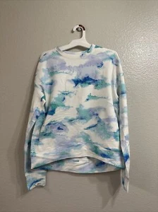 NWT All In Motion Women’s Teal Tie Dye Crewneck Pullover Sweatshirt Size SMALL - Picture 1 of 6