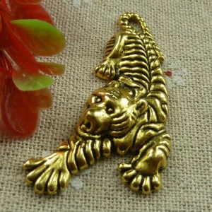 Free Ship 32 pcs Antique gold tiger charms pendant 52x28mm L-1797 - Picture 1 of 4