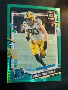 Lukas Van Ness 2023 Donruss Optic Rated Rookie Green Hyper Prizm Packers - Picture 1 of 2