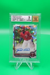 2022 Bowman Chrome Prospect Auto Atomic Refractor /100 Yasser Mercedes BGS 9 TS8