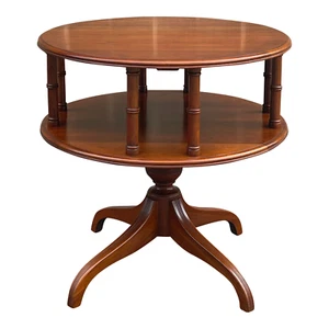 Vintage Pennsylvania House Traditional Solid Cherry Round Pedestal Side Table - Picture 1 of 12