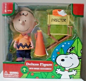 Peanuts Charlie Brown Weihnachten 7" bewegliche Figur mit Regiestuhl 2009 Neu - Bild 1 von 3