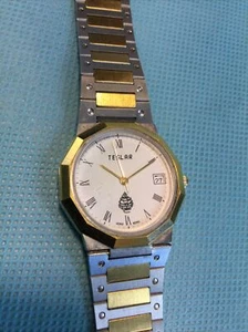 Vintage Teslar Guard Watch Unisex Size Gold & Silver Tone - not working - Picture 1 of 9