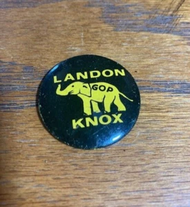 Landon/Knox GOP Presidential Candidates Pinback Button (1936) - Picture 1 of 2