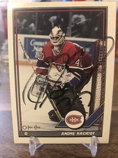 Andre Racicot auto 1991-1992 O Pee Chee card h1860