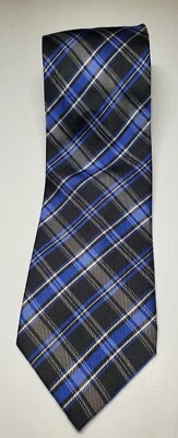 Corbata de seda a cuadros tejida verde azul Chaps Foto 1 de 4