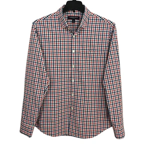 Mizzen+Main Leeward Performance Trim Fit No Tuck Button Down Shirt Large Plaid - Picture 1 of 8