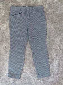 Gap Women’s Signature Striped Navy White Skinny Ankle Pants Stretch Mid Rise - Picture 1 of 4