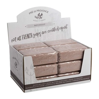 PRÉ DE PROVENCE Pre de Provence PATCHOULI Case 12 x 250 Gram French Soap Bath Shower Bars Shea