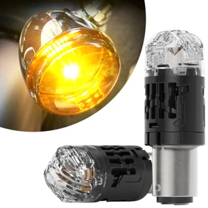 2pcs 1157 Amber LED Turn Signal Light Bulbs For Suzuki Hayabusa 1999-2018 - Picture 1 of 9